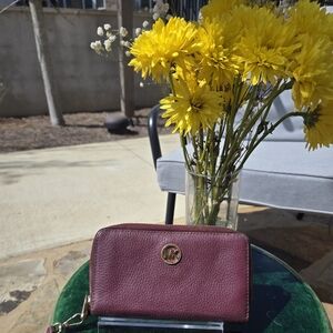 Michael Kors Purple and Gold Wallet Smooth Leather Design